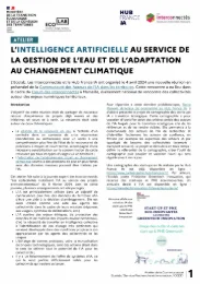 Atelier : L’intelligence artificielle au service de la gestion de l’eau et de l’adaptation au changement climatique