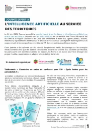 Journée expert : L’Intelligence Artificielle au service des territoires